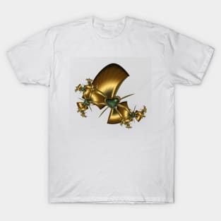 Malachite Heart In Gold Inlay Fractal T-Shirt